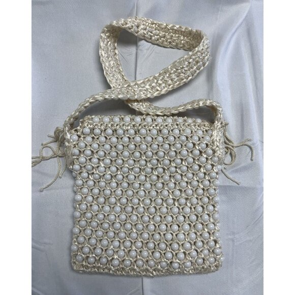 Vintage BB Shoulder Handbag Purse Beaded Tan 7”x8” Made In Hong Kong‎ - Picture 10 of 10
